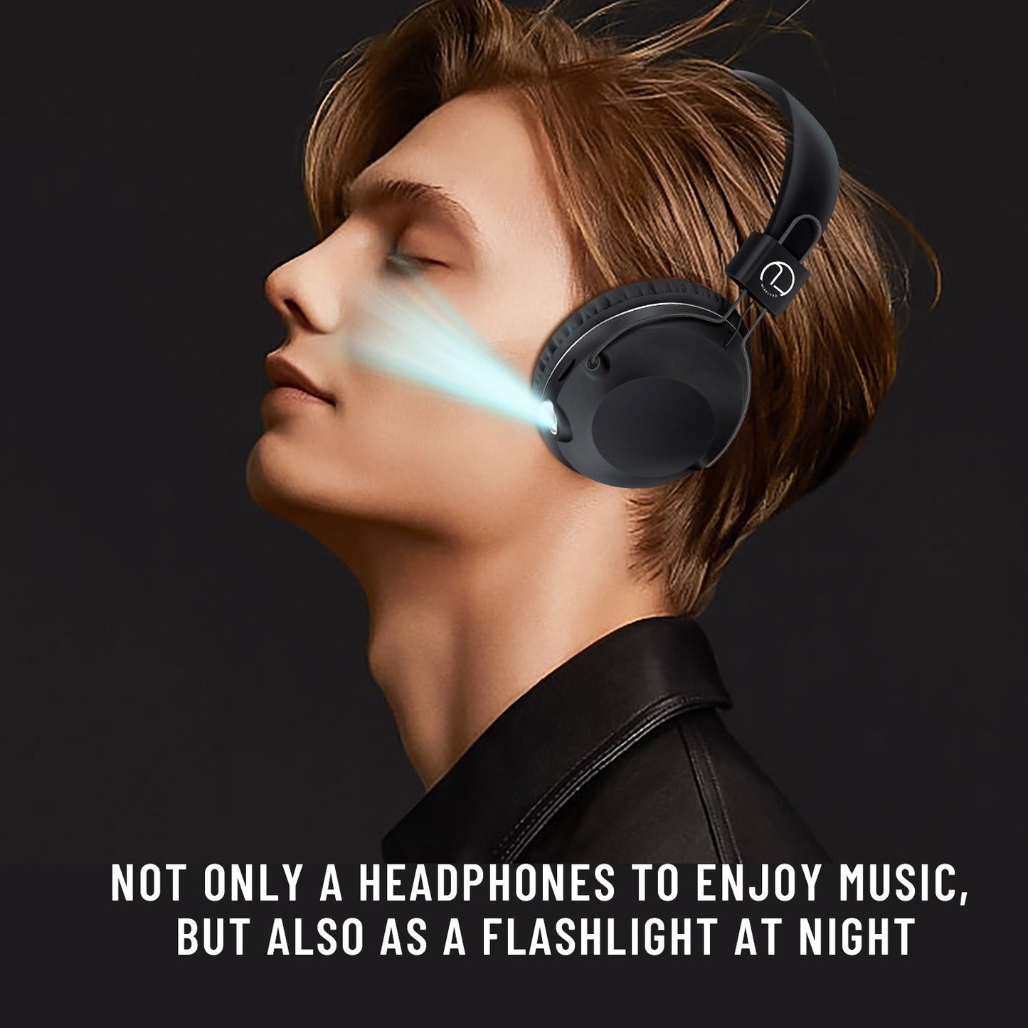 AKZ-B63 Wireless Bluetooth Headset w/ Flashlight, TF Card & AUX Support, 25H Playtime, Foldable Design eprolo
