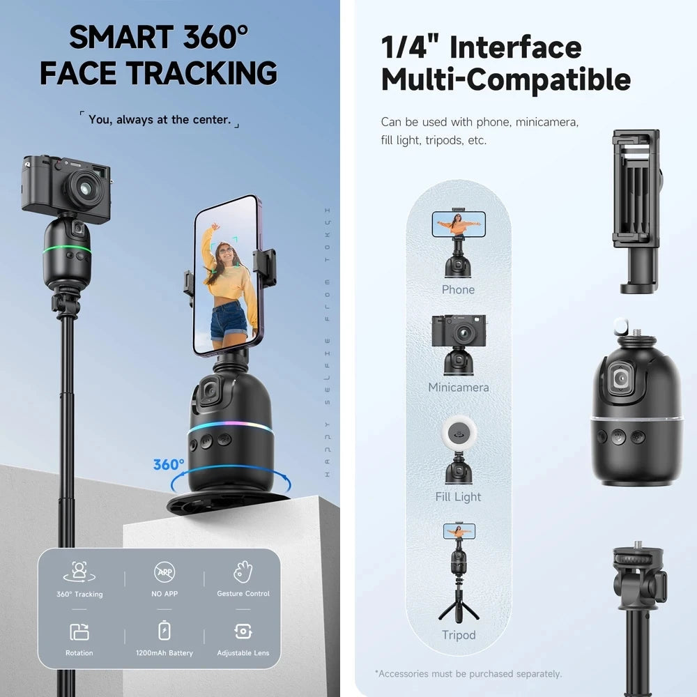 P03 360° Auto Face Tracking AI Smart Gimbal for Smartphone Vlogging eprolo
