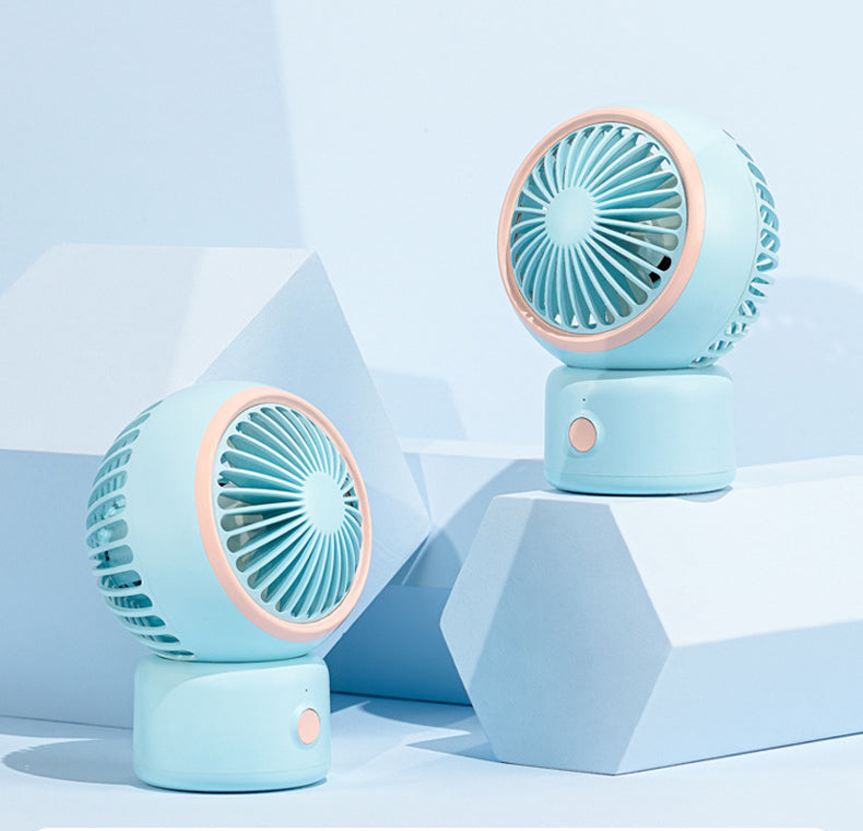 Mini USB Desktop Fan - 4-Speed Quiet Brushless Motor, Portable Electric Fan for Home Office (Blue, White, Green, Pink) eprolo