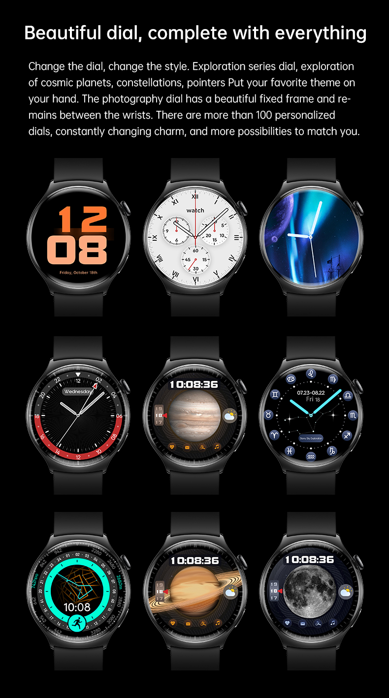 GS Watch 4 Smart Bracelet, Full‑Circle AMOLED, NFC, Health & Bluetooth Calls eprolo
