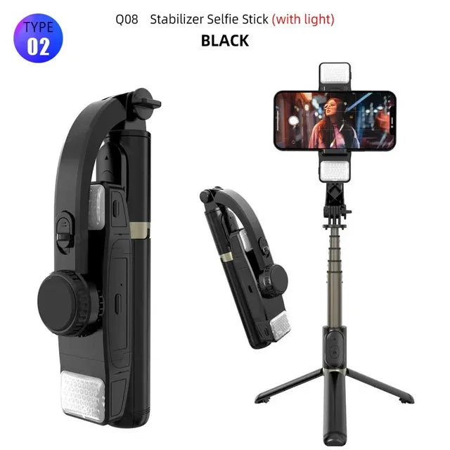 Q08 Handheld Gimbal Stabilizer w/ Bluetooth Selfie Stick Tripod for Smartphone eprolo