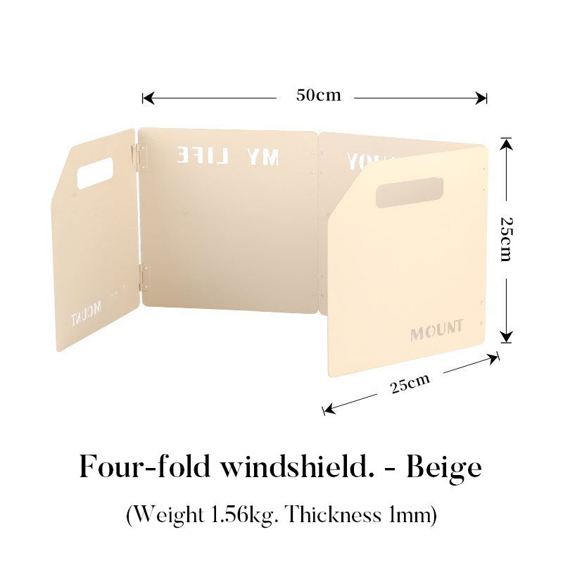Tri-Fold or Four-Fold Camping Wind Shield, Portable Stove Wind Deflector for Outdoor Cooking - Lumic Deals
