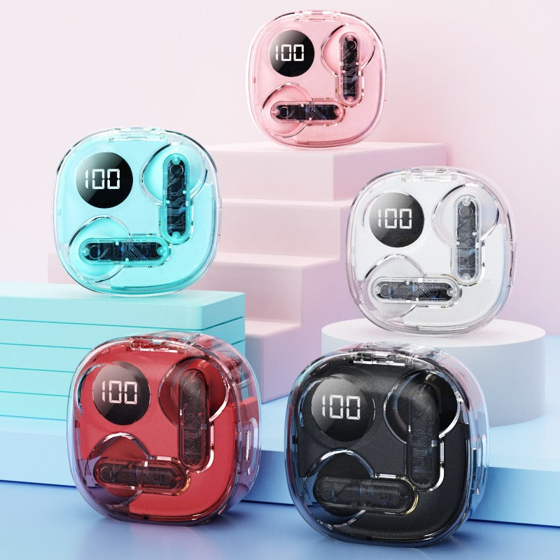 Apro138 TWS Transparent Earbuds BT5.3 ENC LED Display Gaming Headphones eprolo