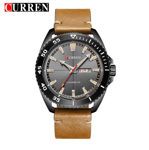 CURREN Luxury Men's Leather Quartz Watch - 45mm Dial, Japan Movement, Water Resistant eprolo