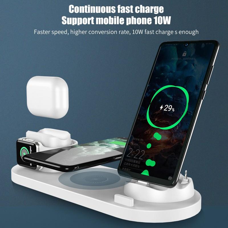 6-in-1 Wireless Charger Dock for iPhone/Android/Watch/AirPods, 10W Qi Fast Charging eprolo