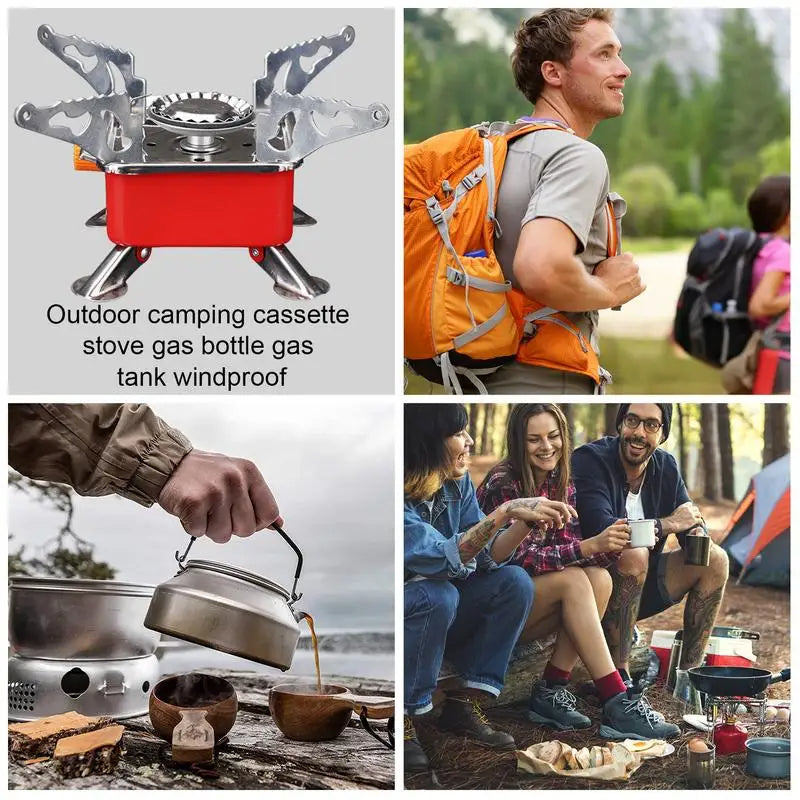 Portable Camping Stove Windproof Backpacking Gas Burner for Outdoor Cooking Picnic eprolo