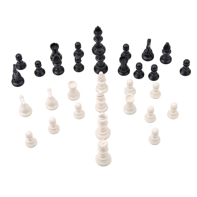 Medieval Resin Chess Pieces Set 32pcs Black & White 6.4cm King eprolo