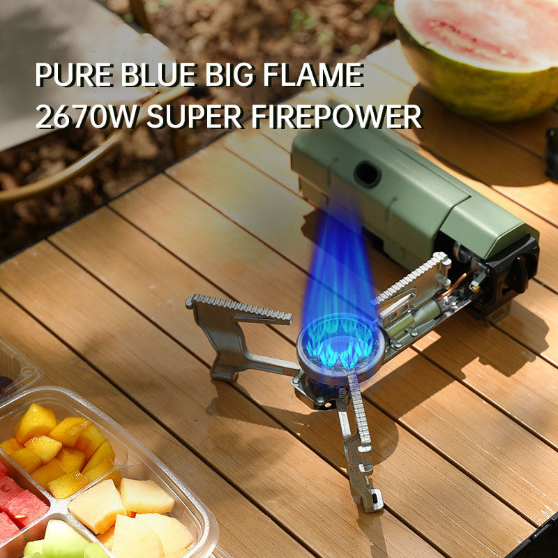 Portable Folding Gas Stove, 2600W Windproof Camping Cooker with Magnetic Valve for Outdoor Cooking - Lumic Deals