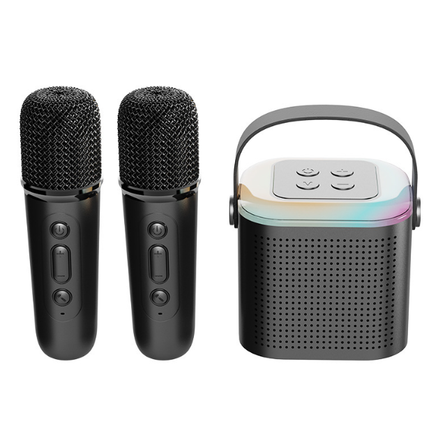 Y1 Mini Bluetooth Karaoke Speaker with Wireless Mic & LED Lights TF Card AUX eprolo