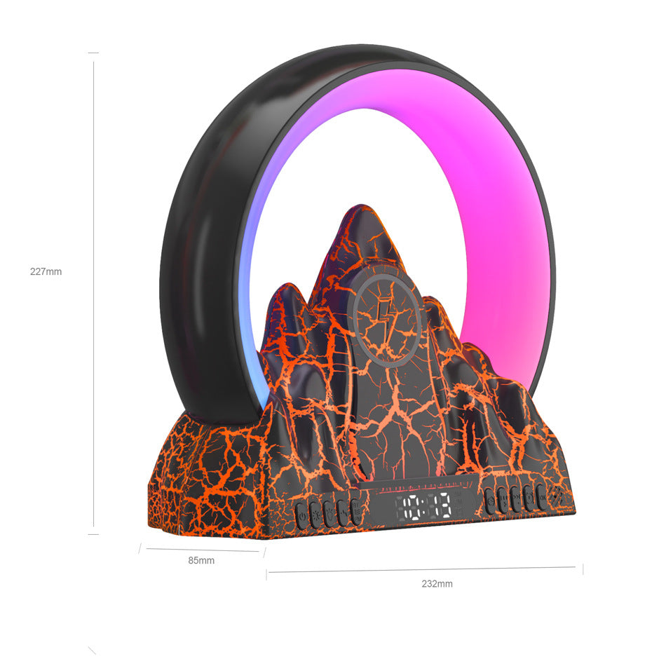 Smart Tuya APP Sunrise Flame Mountain Alarm Clock Night Light with 15W Wireless Charging & Bluetooth Speaker eprolo