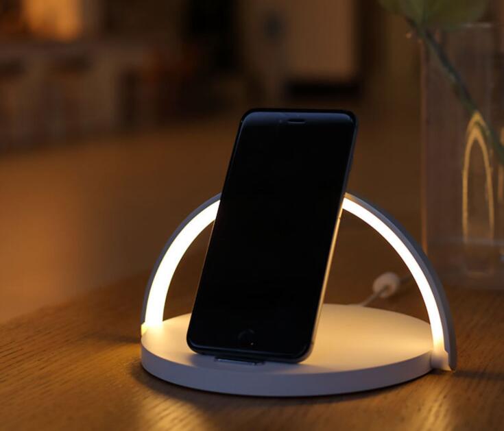 Wooden Qi Wireless Charger Lamp/Nightlight Phone Holder 10W Fast Charging eprolo