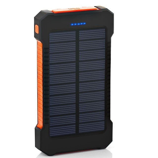LED Solar Power Bank 20000mAh, Dual USB Ports, Waterproof, for Smartphones eprolo