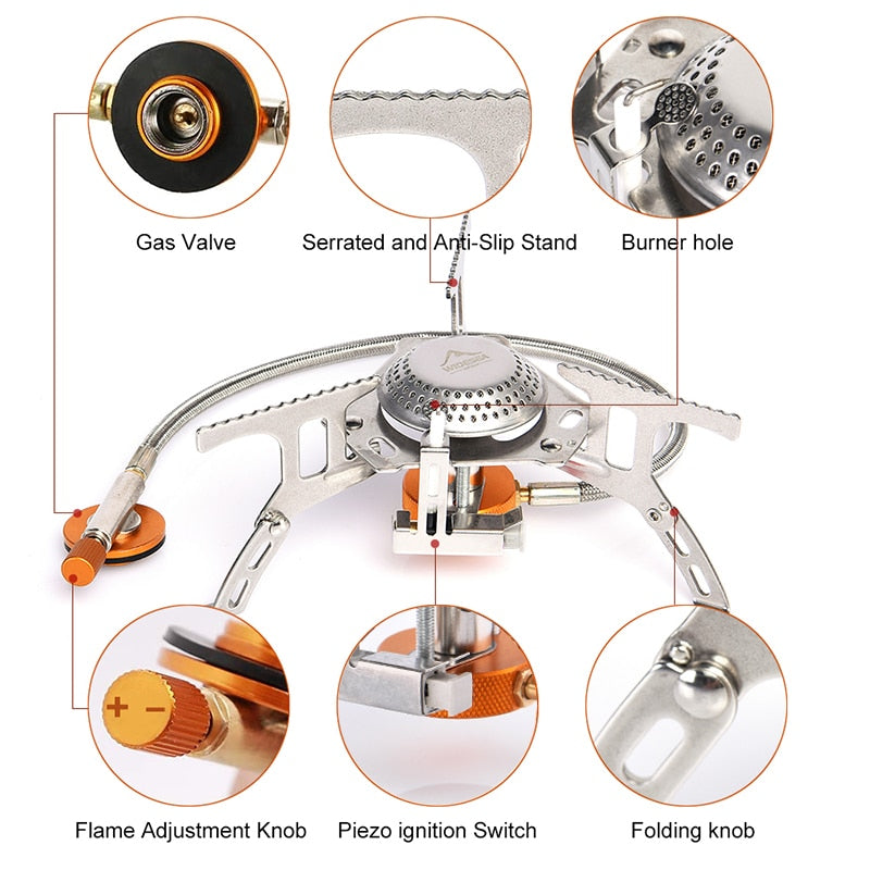 WIDESEA 3000W Portable Folding Camping Gas Stove with Piezo Ignition eprolo