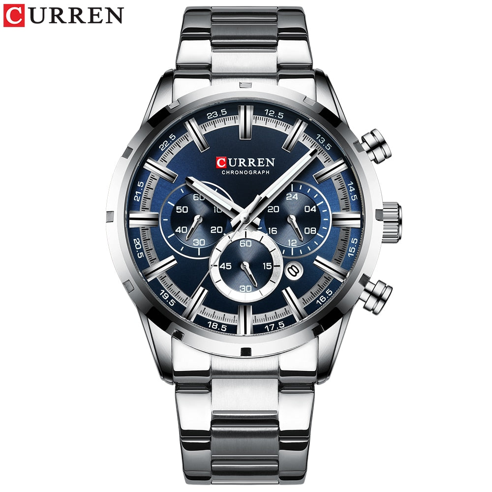 CURREN 8355 Luxury Men's Chronograph Quartz Watch Stainless Steel Sports Watch eprolo