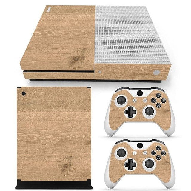 TN-XboneS Wood Grain Skin for Xbox One S Console & Controllers – PVC Decorative Decal eprolo