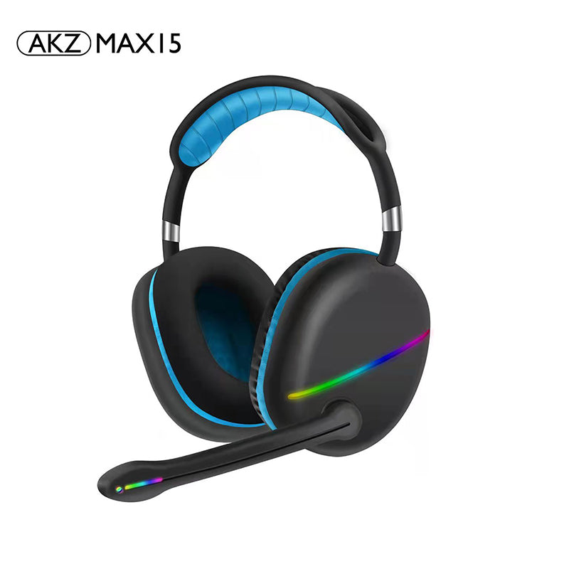 AKZ MAX15 RGB Bluetooth Gaming Headset Stereo Sound Mic Subwoofer 20H Battery Life eprolo