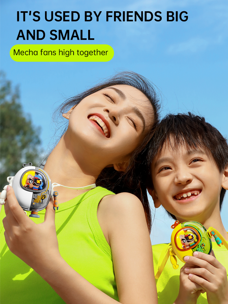 MF060 Mecha Neck Hanging Fan, Portable USB Mini Fan with 3 Speed Gears, 900mAh Battery eprolo