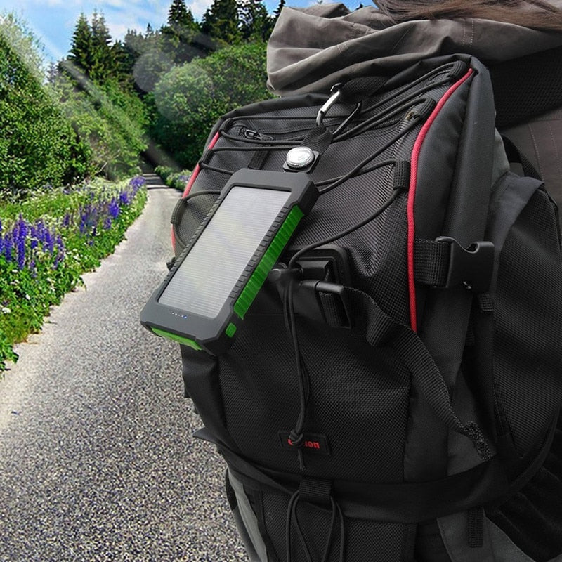 LED Solar Power Bank 20000mAh, Dual USB Ports, Waterproof, for Smartphones eprolo