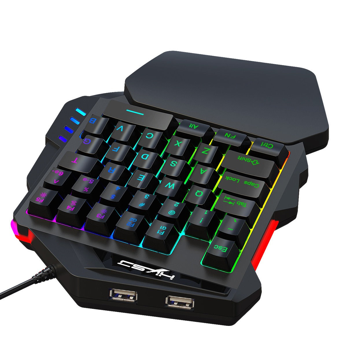 HXSJ V500 RGB Gaming One-Handed Keyboard w/ Built-in Converter for PS3/PS4/XBOX/SWITCH, Optional J300 RGB Mouse eprolo