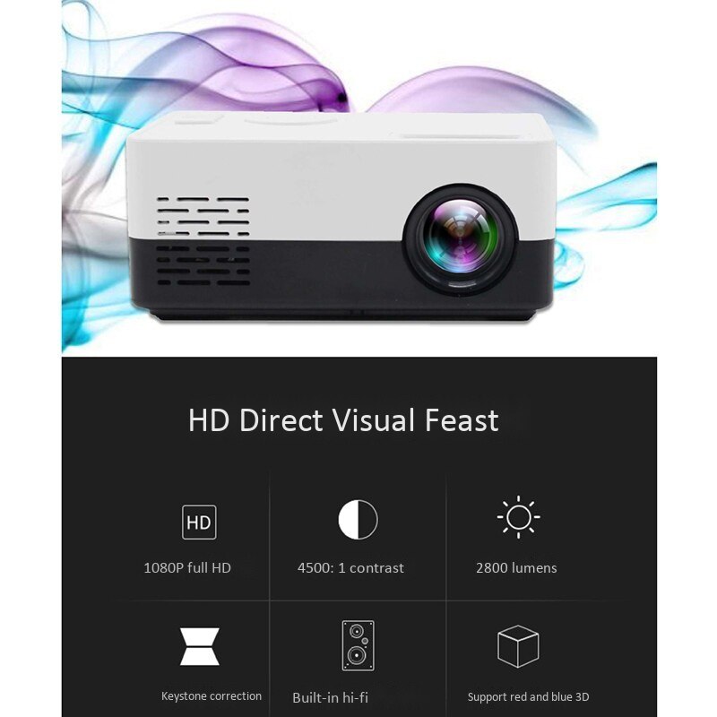 J15 1080P HD Mini LED Projector for Movies & Gaming Handheld Home Theater US Plug eprolo