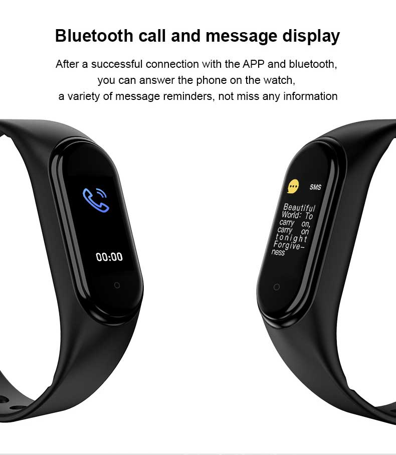 M5 Smart Band Fitness Tracker with Heart Rate Blood Pressure Monitor Bluetooth Call eprolo