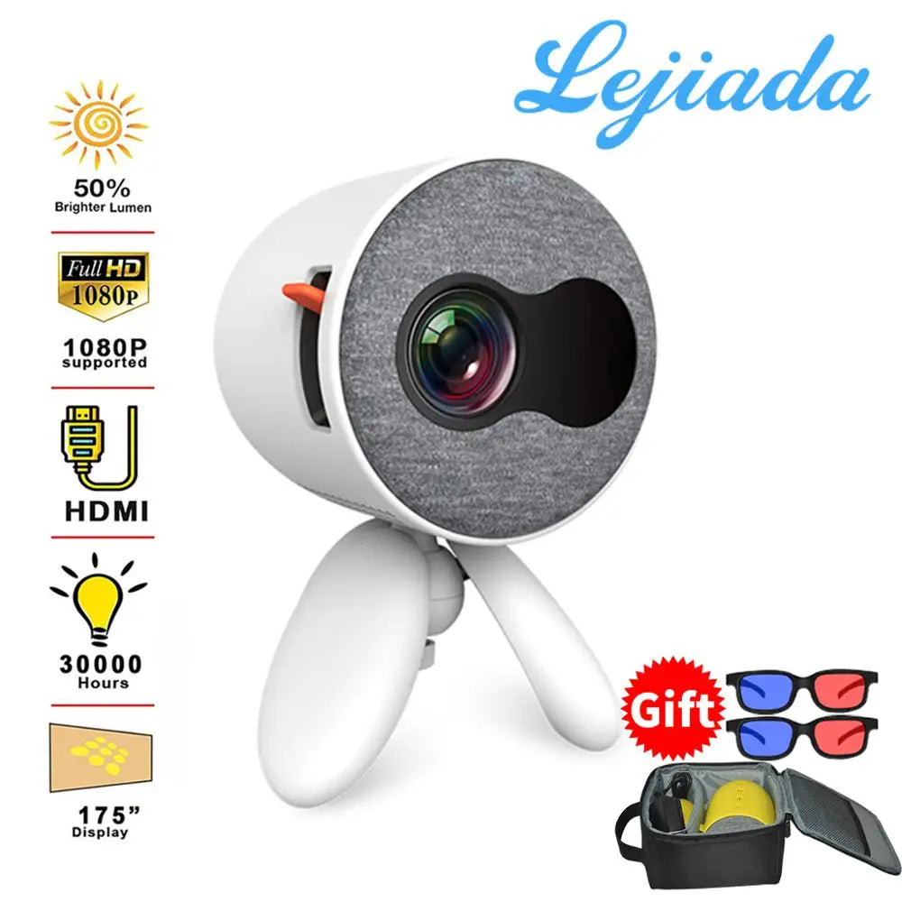 LEJIADA YG220 Mini Projector Portable HDMI USB HD Video Player Kids Gift eprolo