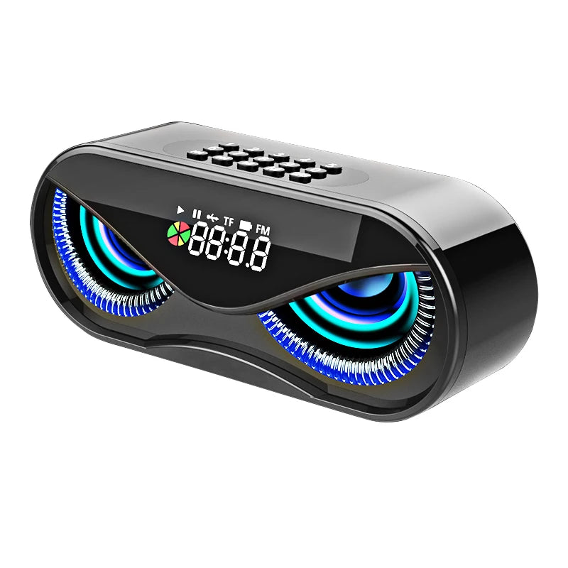M6 Owl Bluetooth Speaker LED Flash FM Radio Alarm Clock TF Card AUX USB eprolo