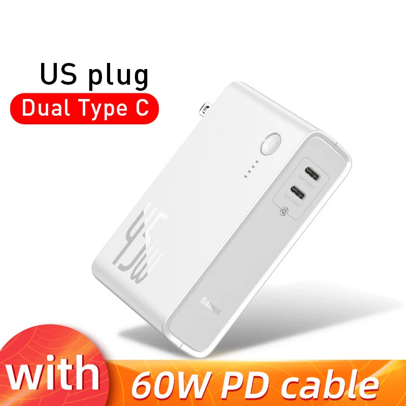Baseus GaN Power Bank Charger 10000mAh 45W USB-C PD Fast Charging for Phones & Laptops eprolo