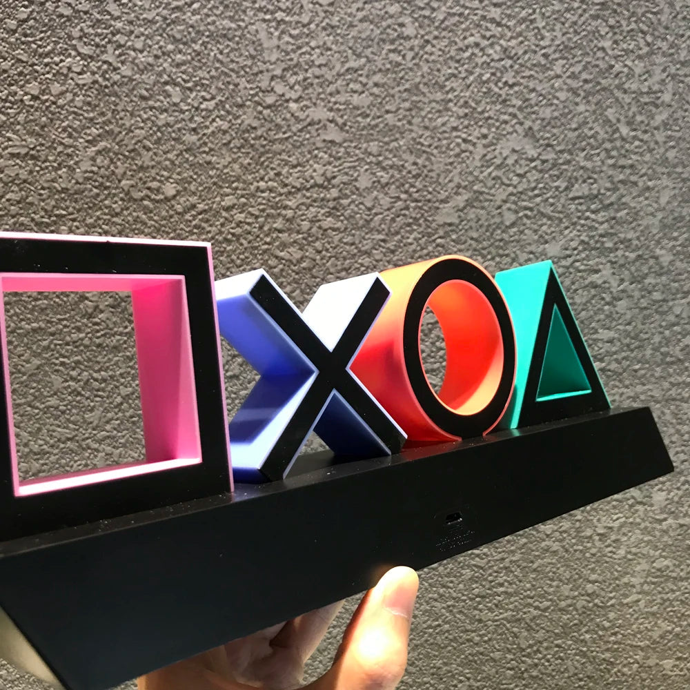 DL001 Voice-Controlled PlayStation Icons LED Light Colorful Game Room Decor USB/Battery Power Supply eprolo