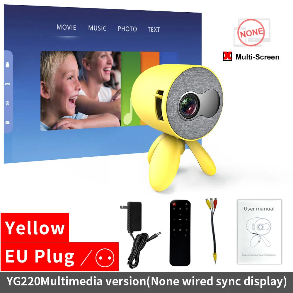 LEJIADA YG220 Mini Projector Portable HDMI USB HD Video Player Kids Gift eprolo