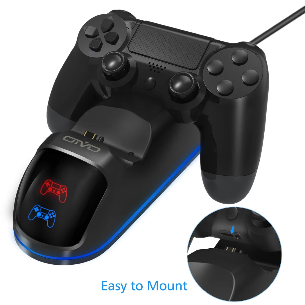 OIVO Fast Dual PS4 Controller Charging Dock w/ LED Status Display for PS4/PS4 Slim/Pro eprolo