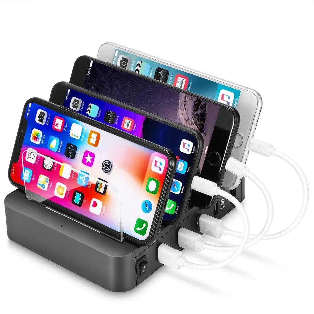 4-Port USB Charging Station Dock – Desktop Quick Charger 24W Hub Stand eprolo
