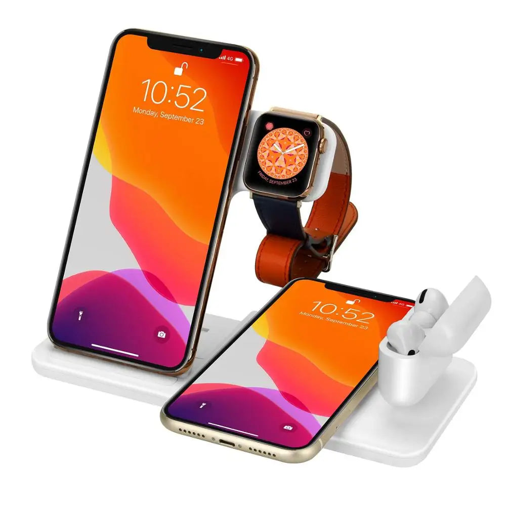 15W 4-in-1 Foldable Qi Fast Wireless Charger Stand for iPhone, Watch, AirPods & Android Devices eprolo