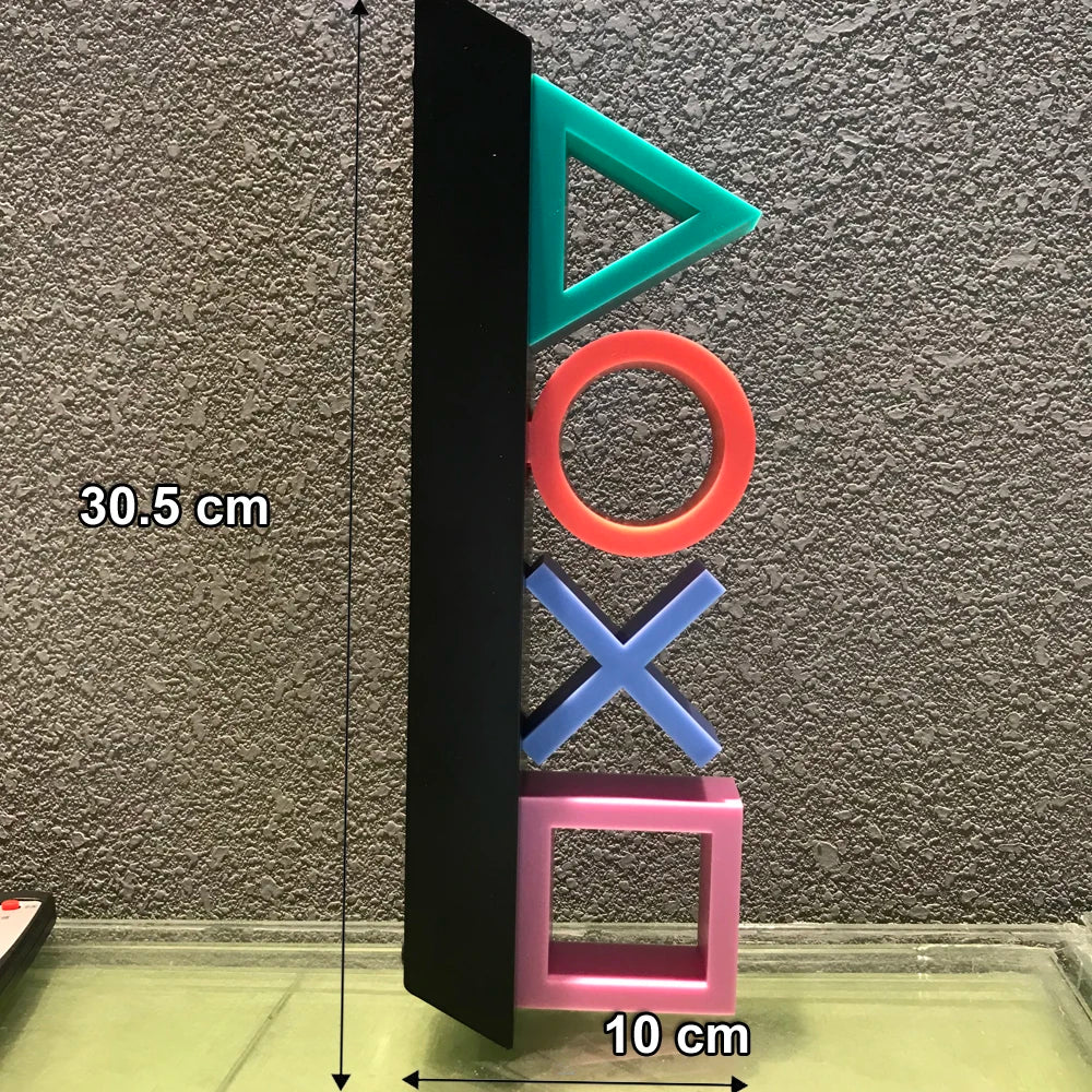 DL001 Voice-Controlled PlayStation Icons LED Light Colorful Game Room Decor USB/Battery Power Supply eprolo
