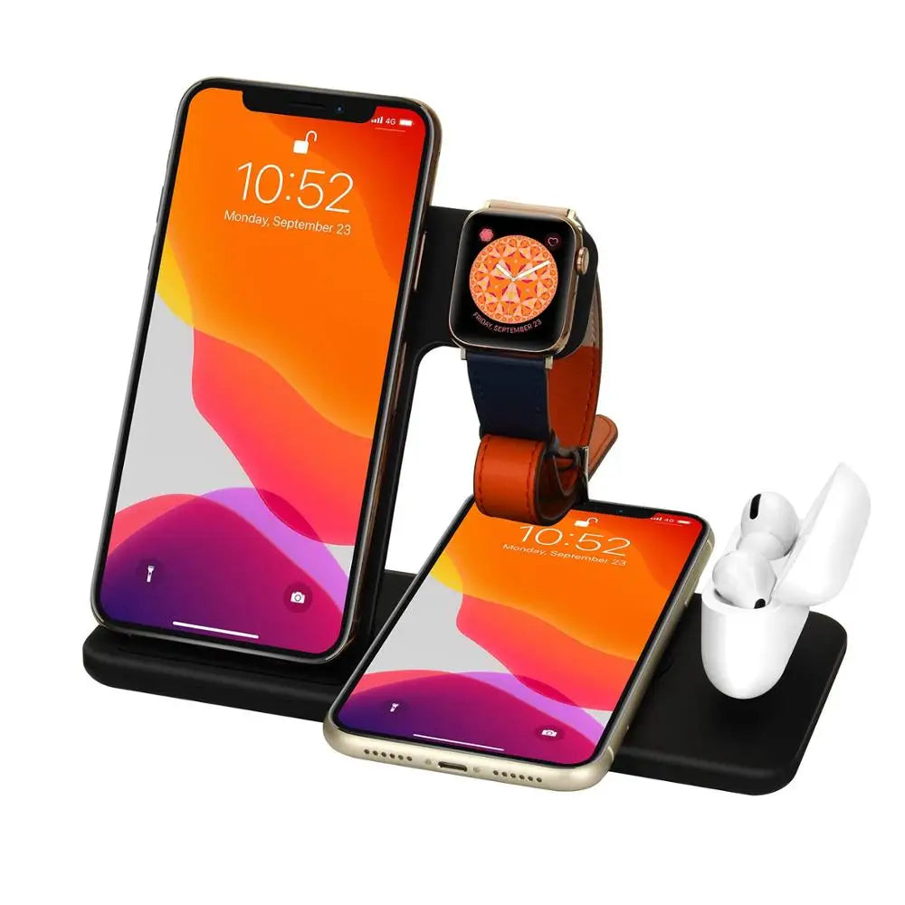 15W 4-in-1 Foldable Qi Fast Wireless Charger Stand for iPhone, Watch, AirPods & Android Devices eprolo
