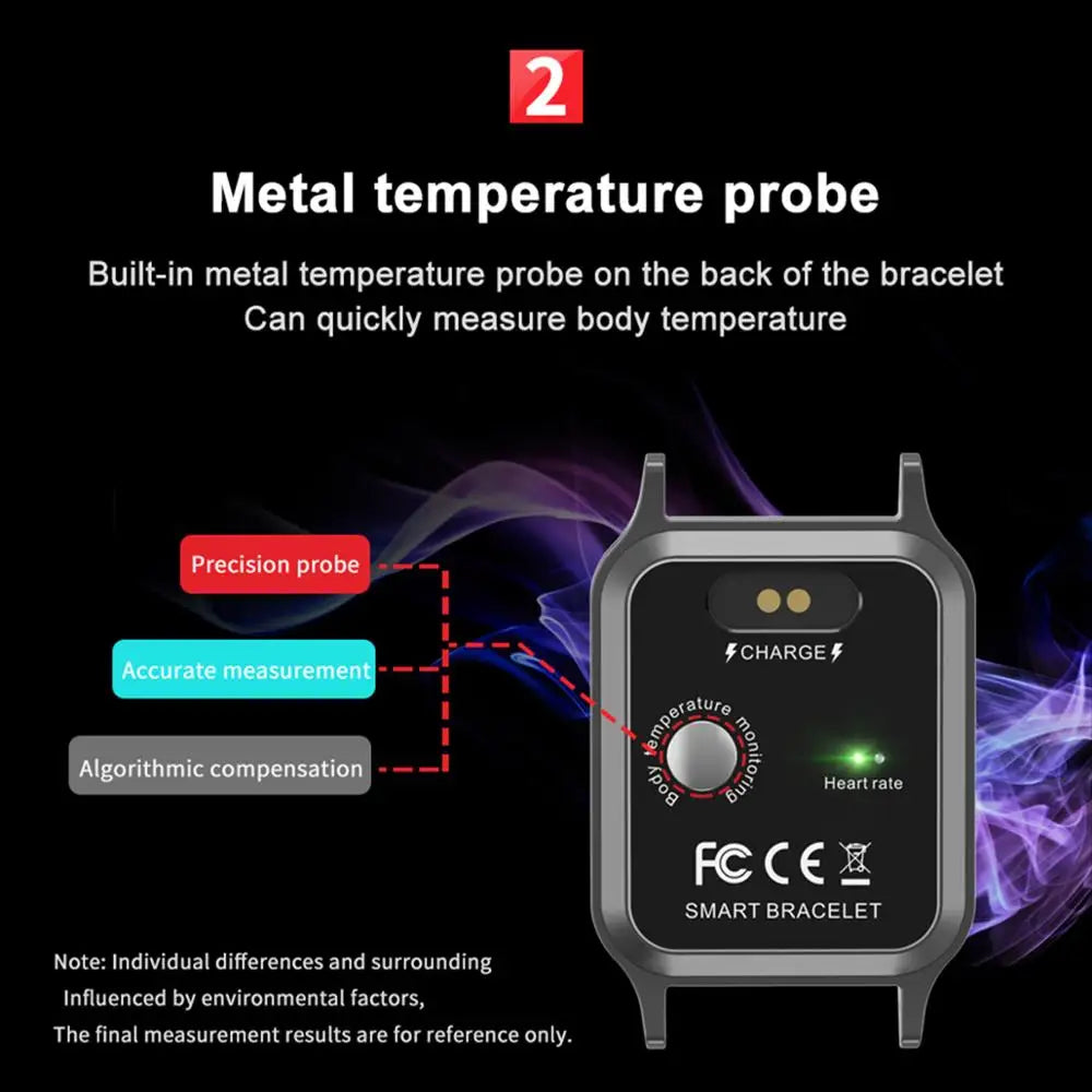 T96 Smartwatch with Body Temperature Monitor, Heart Rate, Blood Oxygen, Fitness Tracker eprolo