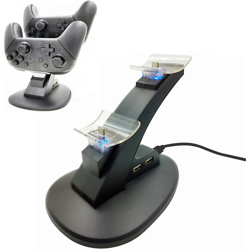 Dual USB Charging Dock Station for Nintendo Switch Pro Controller with LED Indicator eprolo
