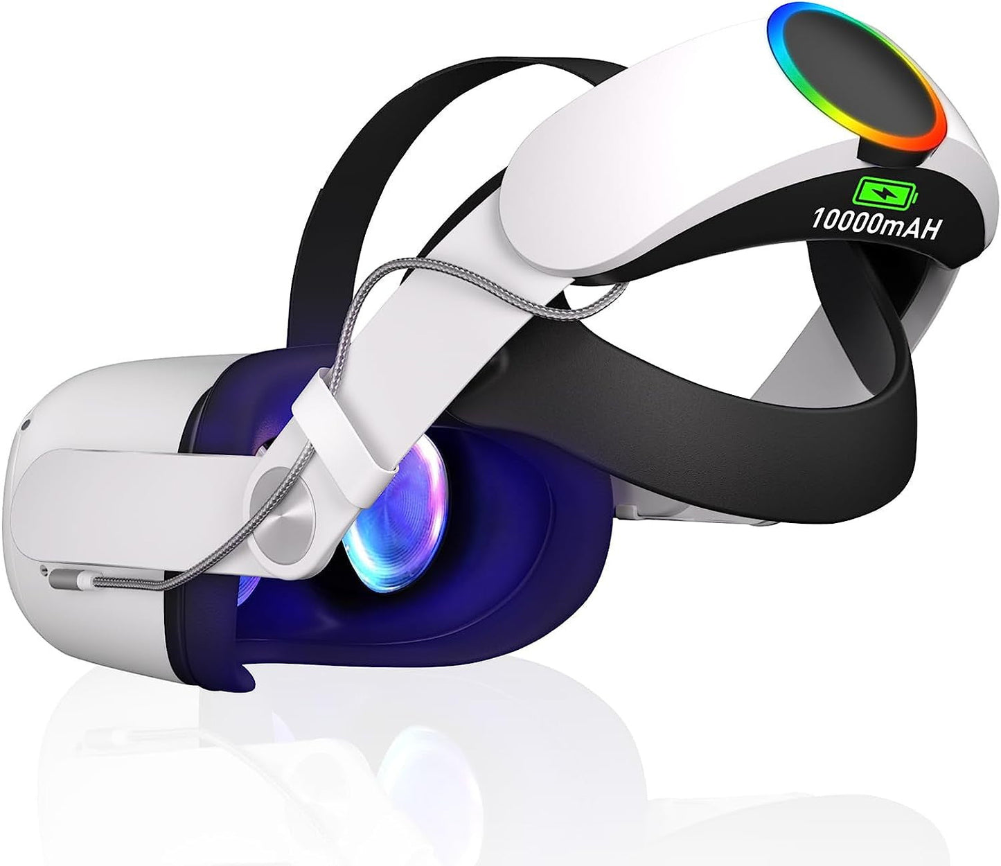 Oculus Quest 2 Elite Strap with 10000mAh Battery, Adjustable Headband, Comfortable VR Headset Accessory eprolo