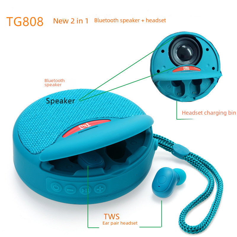 TG808/TG813 Bluetooth Speaker w/ Headest, TWS, FM Radio, TF/USB/AUX Playback, Portable Wireless Speaker eprolo