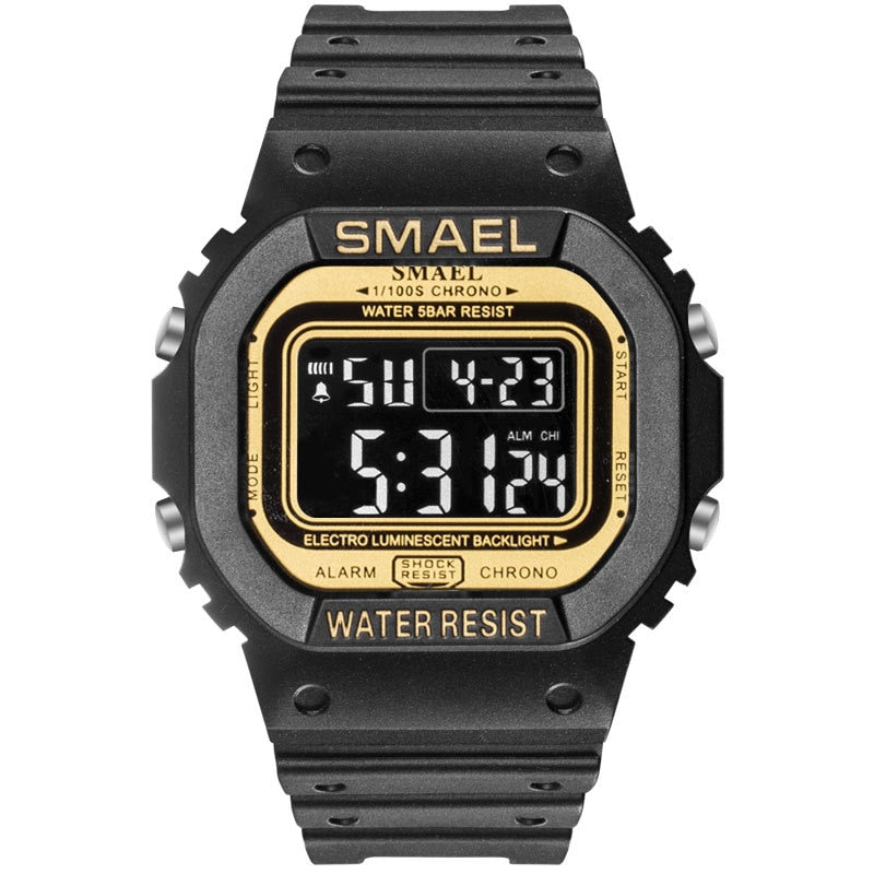 SMAEL 1801 Digital Sports Watch for Men - Military Waterproof LED Stopwatch eprolo