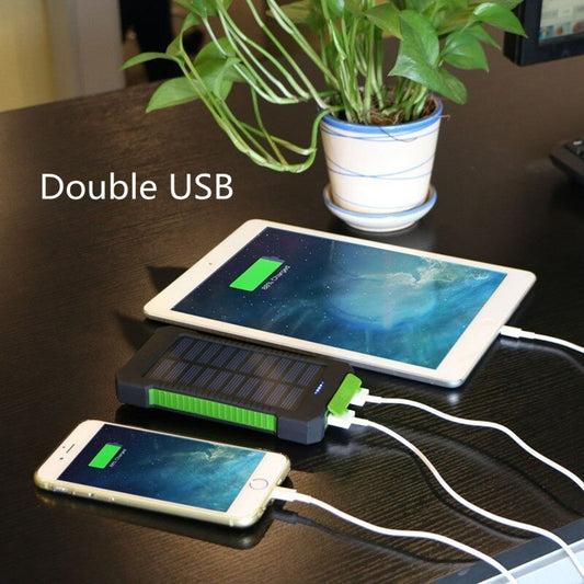 LED Solar Power Bank 20000mAh, Dual USB Ports, Waterproof, for Smartphones eprolo