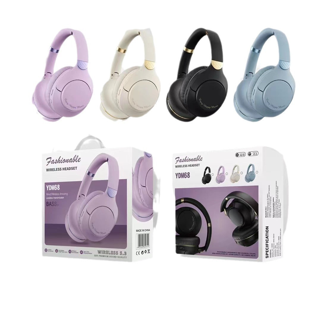 YDM68 Heavy Bass Bluetooth 5.3 Wireless Gaming Headset, 8h+ Battery, Type-C Charging eprolo