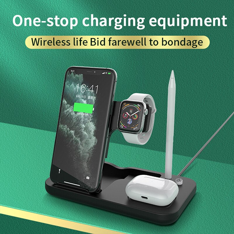 15W 4‑in‑1 Fast Wireless Charger Dock for iPhone Watch AirPods Pencil eprolo