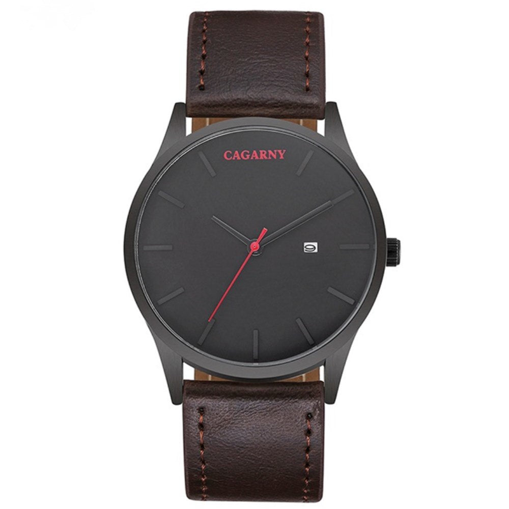CAGARNY 6850 Military Quartz Watch, Leather Strap, Waterproof Sport Style eprolo
