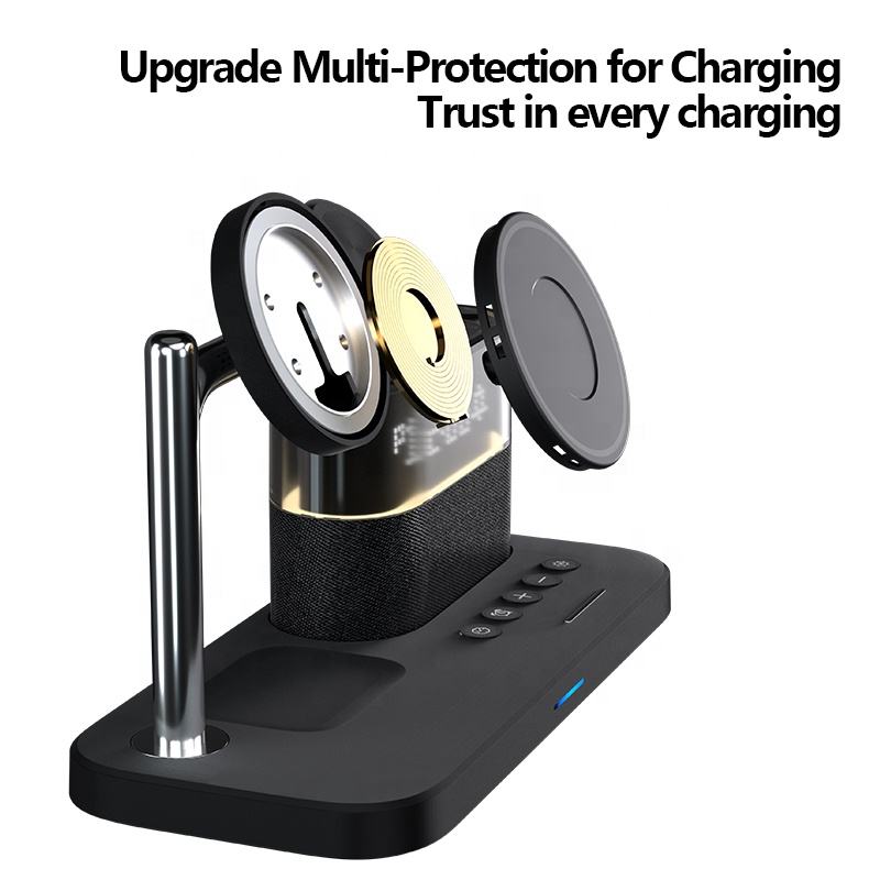 5-in-1 Qi2 Magnetic Wireless Charging Station w/ Alarm Clock, Night Light, 3-in-1 Charger for iPhone, Watch, AirPods eprolo