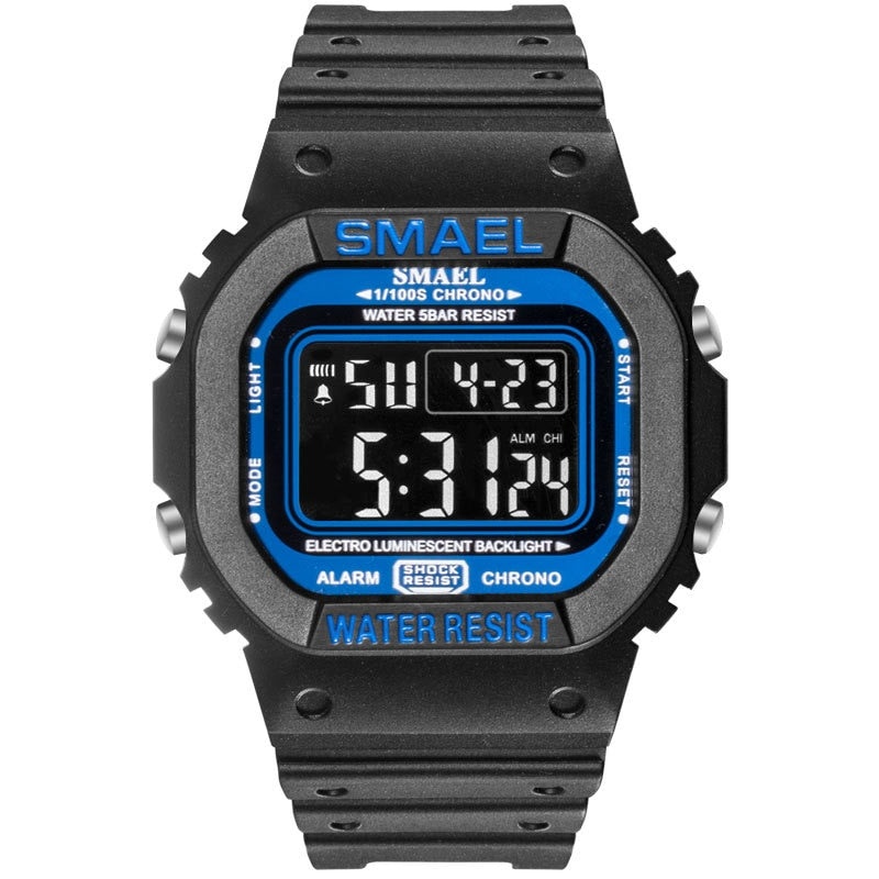 SMAEL 1801 Digital Sports Watch for Men - Military Waterproof LED Stopwatch eprolo