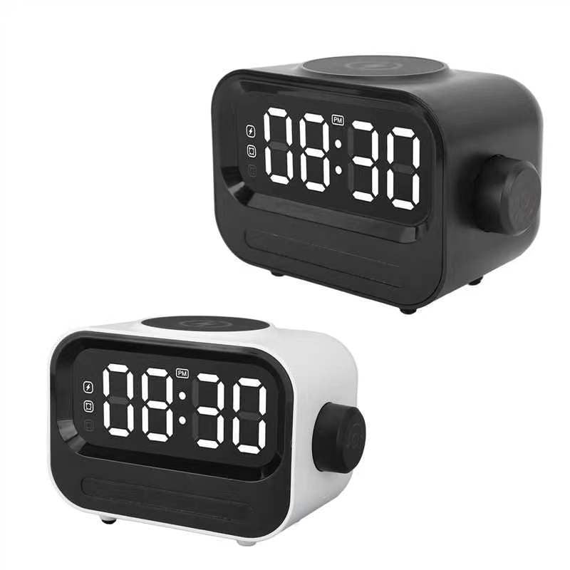 Bluetooth Alarm Clock Speaker w/ 15W Wireless Charger & RGB LED Light eprolo