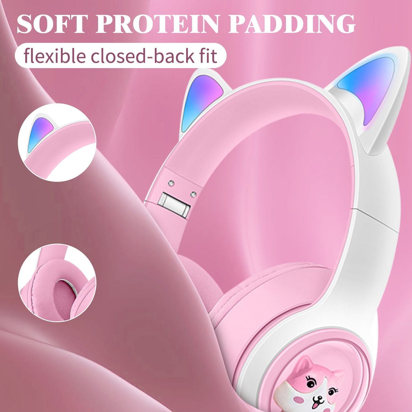 AKZ-07 Luminous Cat Ears Wireless Bluetooth Headset - Subwoofer Gaming Headphones eprolo