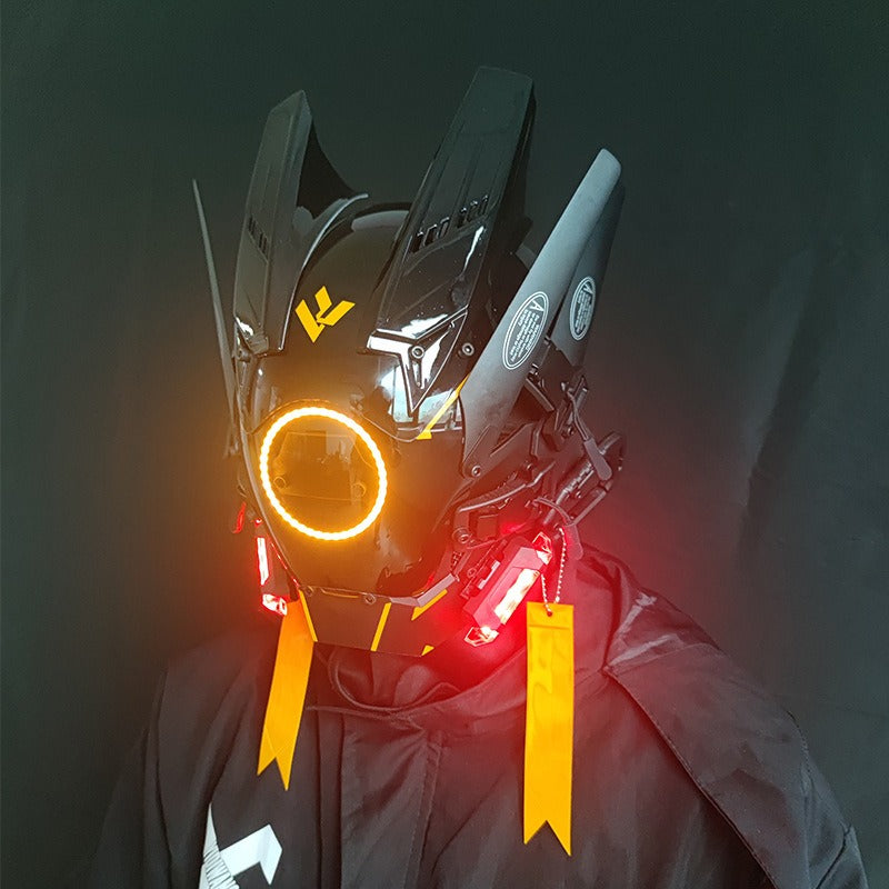 Cyberpunk LED Mask with Wings and Lights for Festivals, Cosplay, Holidays eprolo