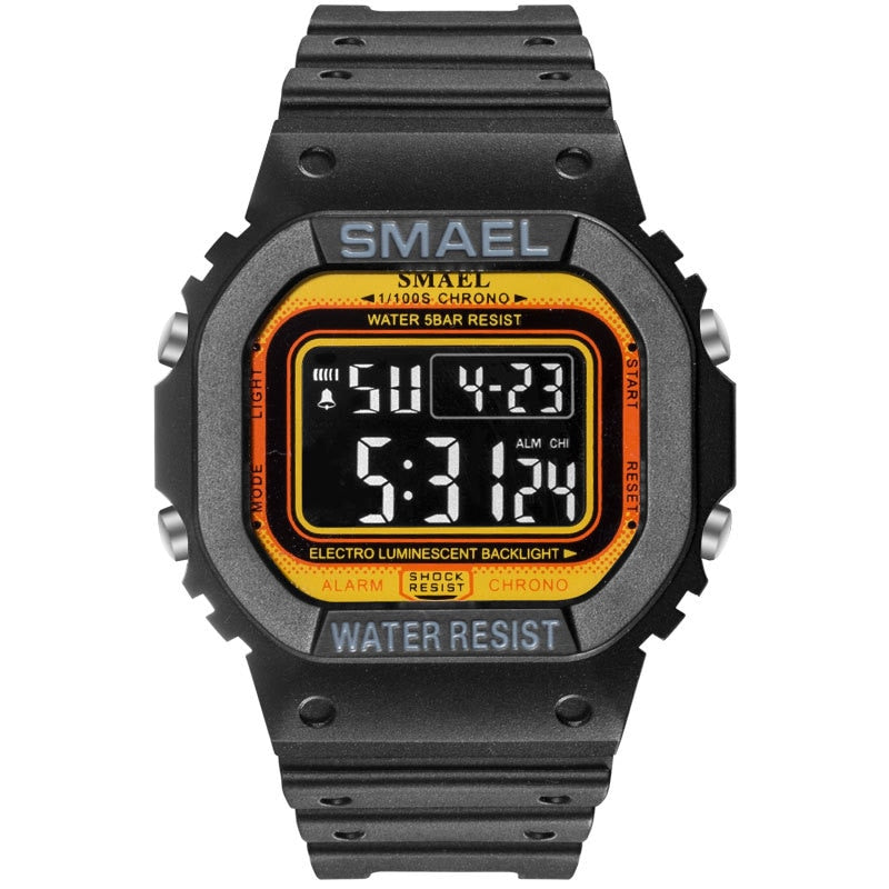 SMAEL 1801 Digital Sports Watch for Men - Military Waterproof LED Stopwatch eprolo